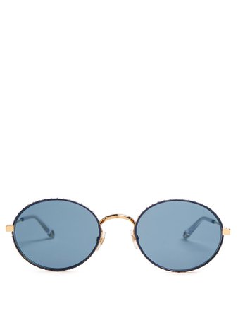 GIVENCHY  Oval-frame metal sunglasses