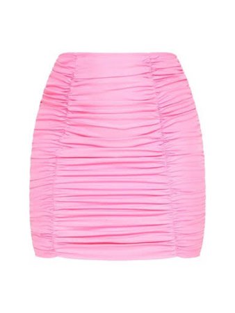 pink ruched skirt