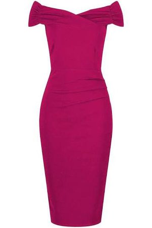 Dark Pink Off-Shoulder Bodycon Dress