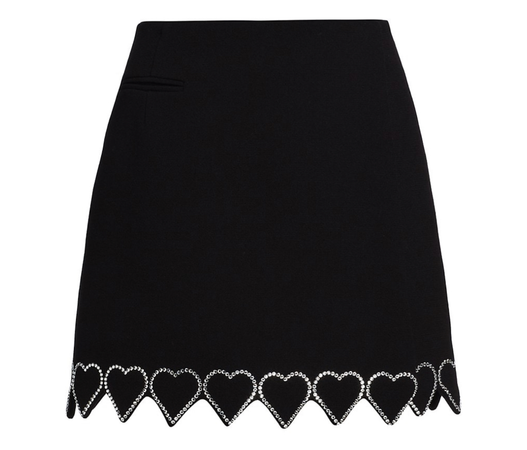 black skirt with hearts