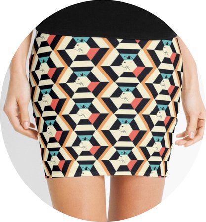 Cat Me Geometricat Skirt