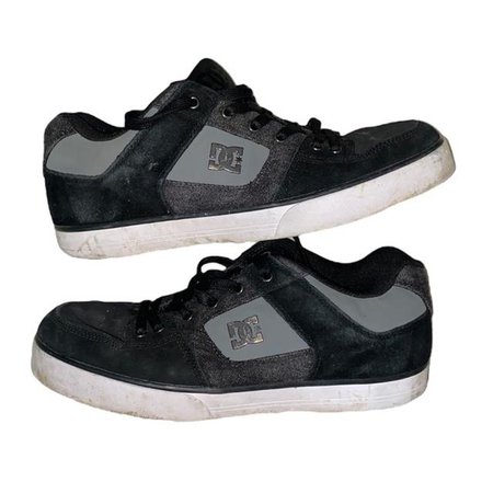 ☠️ 2000s DC Shoes ☠️ black & grey partly suede... - Depop
