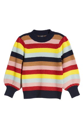 Halogen® x Atlantic-Pacific Blouson Sleeve Sweater multicolor