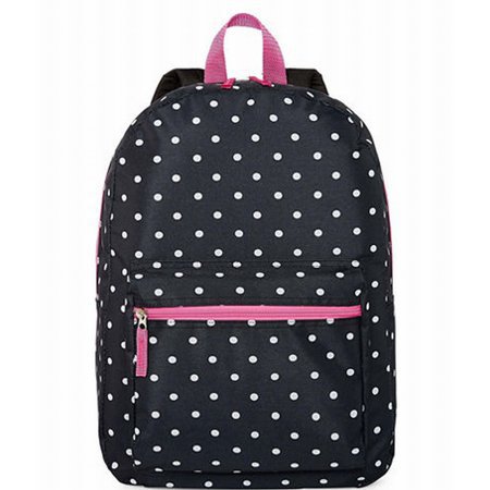 City Streets - Black & White Polka Dot Backpack 16 inch School Bag Bookbag - Walmart.com