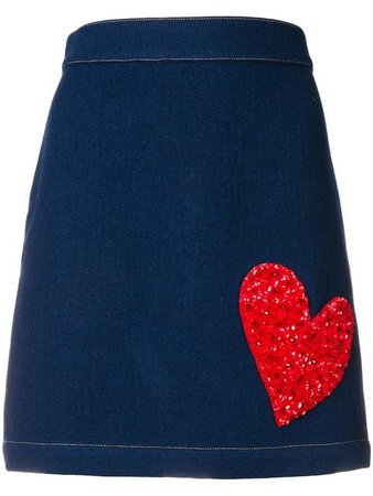 HOUSE OF HOLLAND X THE WOOLMARK COMPANY embellished heart skirt