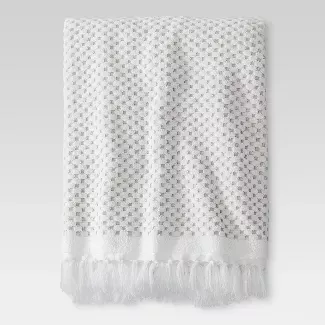 White Knotted Fringe Bath Towel - Threshold™ : Target