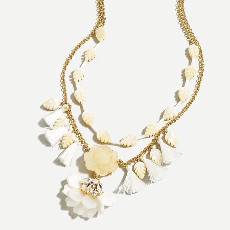 J.Crew: Jungle Flora Layered Tassel Necklace For Women