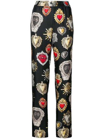 Dolce & Gabbana Sacred Heart Printed Trousers $1,550