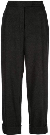 turn up cuff cropped trousers