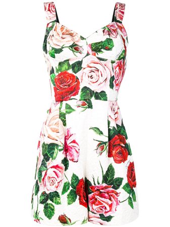 Dolce & Gabbana Jumpsuit Con Estampado De Rosas - Farfetch