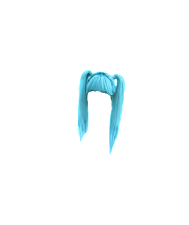 Cyan Neon Blue Hair PNG Bangs Pigtails (Dei5 edit)
