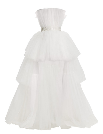 Anna Strapless High-Low Tulle Gown $1,800 | Bronx and Banco