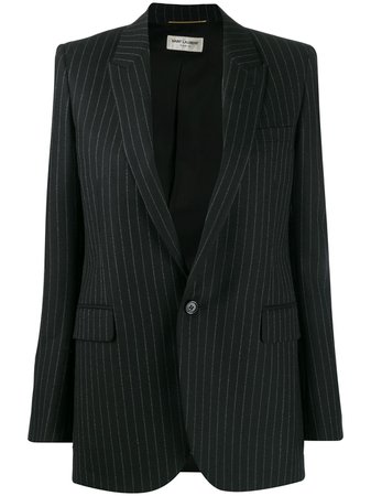 Shop Saint Laurent pinstripe tailored blazer jacket with Express Delivery - FARFETCH