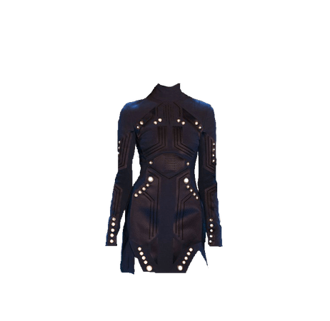 Black Futuristic Cyberpunk Dress (HVST edit)