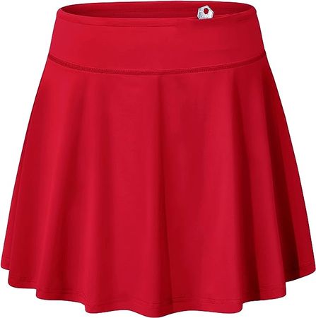 Blevonh Skorts Skirts for Women Drawstring Waist Pleated Skirt Ladies Loose Fit Tennis Skort with Liner Womens Shorts for Summer Red L at Amazon Women’s Clothing store