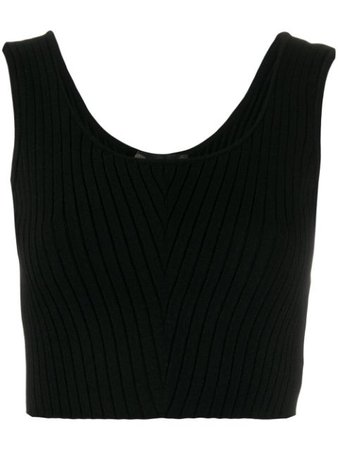 Versace Rib-Knit Sleeveless Cropped Top A85428A233108 Black | Farfetch