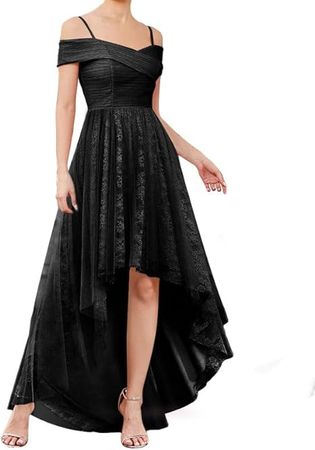 Amazon.com: Bridesmaid Dresses Lace Wedding Guest Dress Cold Shoulder Formal Evening Gowns Tulle Bridesmaid Dress : Clothing, Shoes & Jewelry