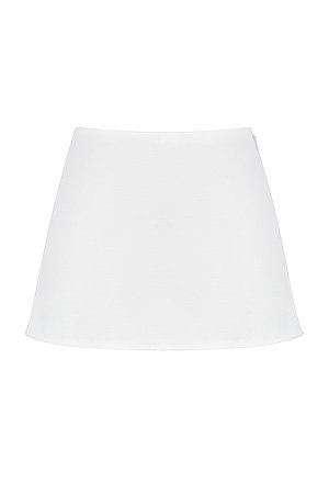 Clothing : Skirts : 'Mallie' White Linen A-Line Mini Skirt
