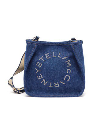 STELLA MCCARTNEY | Embossed logo denim mini crossbody bag | Women | Lane Crawford