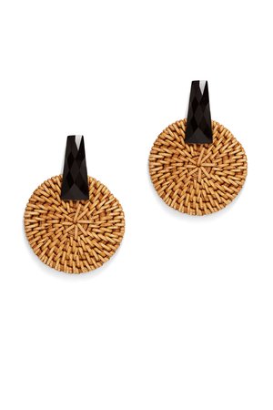 Raffia Circle Earring by Kenneth Jay Lane for $12 | Rent the Runway
