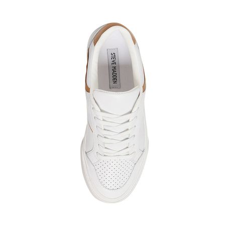 BRYANT White/Camel Low Top Lace Up Sneakers | Women's Sneakers – Steve Madden