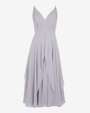 V neck georgette midi dress - Pale Blue | Dresses | Ted Baker UK