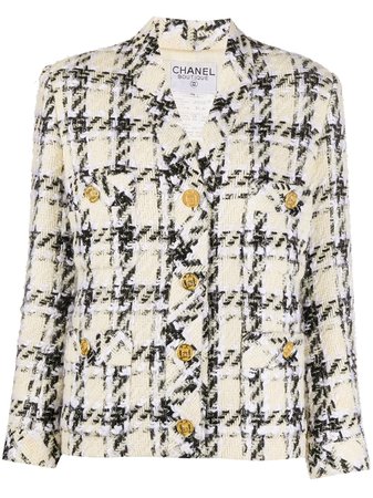 Chanel, Check button-up Tweed Jacket
