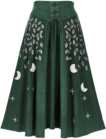 green and white skirt