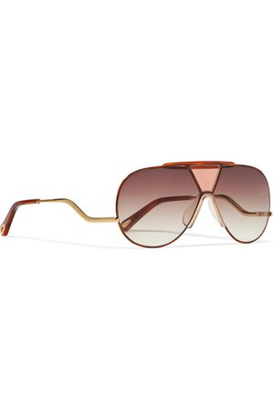 CHLOÉ Willis aviator-style gold-tone sunglasses