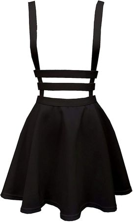 Amazon.com: ZHANCHTONG Women's Elastic Waist Pleated Short Braces Skirt Mini Suspender Skirt : Clothing, Shoes & Jewelry