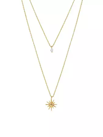 Shop Ettika Layered Starburst 18K Gold-Plate & Crystal Necklace | Saks Fifth Avenue