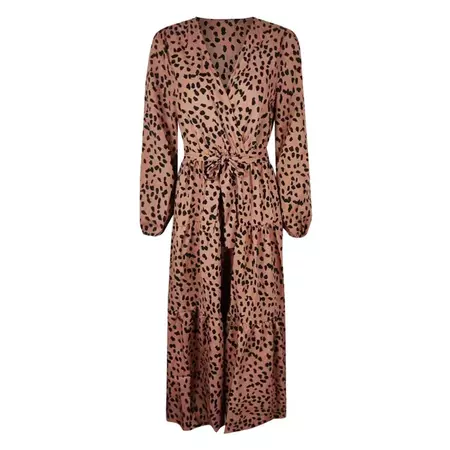 Winter Fall Dresses for Women Long Sleeve Leopard Dress Stylish High Waist Dress Button Front Dress - Walmart.com
