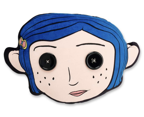 coraline doll head pillow - spencer’s