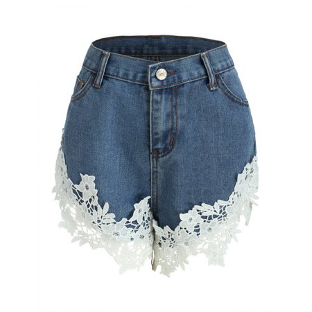 Denim Shorts with Lace 1