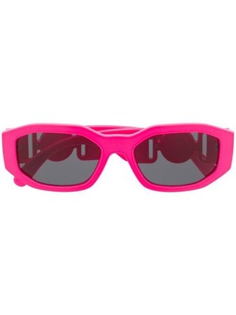 Shop Versace Eyewear Medusa Biggie oval frame sunglasses with Express Delivery - FARFETCH