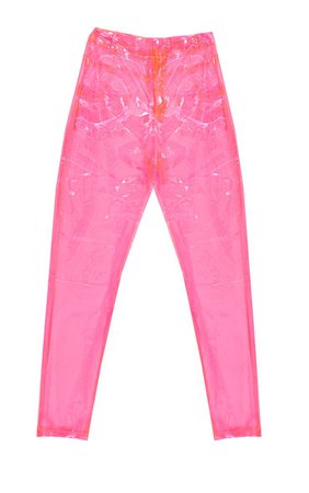 Hot Pink Transparent Straight Leg Pants | PrettyLittleThing USA