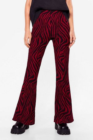 Wild Wild Love of Ours Zebra Flare Pants | Nasty Gal