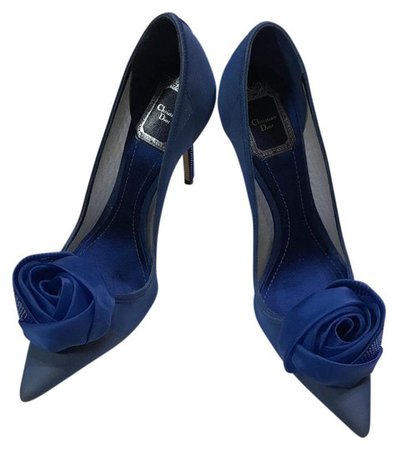 Dior Blue Christian Midnight Garden Rhinestone Rose 36.5 Pumps Size US 6.5 Regular (M, B) - Tradesy