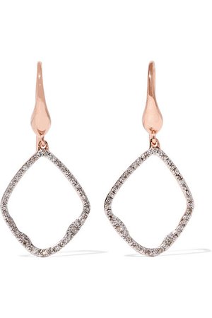 Monica Vinader | Riva rose gold vermeil diamond earrings | NET-A-PORTER.COM