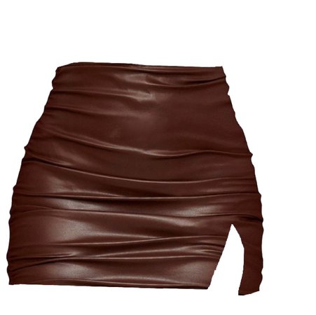 Brown Side Split Skirt