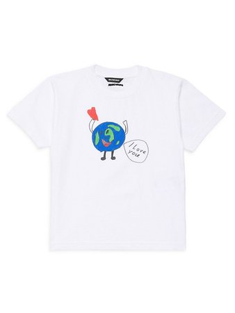 Balenciaga Little Kid's & Kid's Love Earth Graphic T-Shirt | SaksFifthAvenue