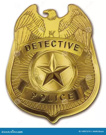Detective Police Badge stock illustration. Illustration of gold - 14931274