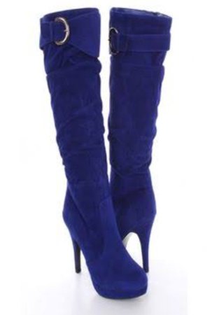 royal blue velvet boots