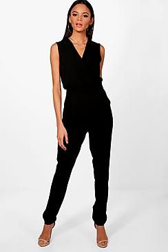 Tall Wrap Front Woven Jumpsuit