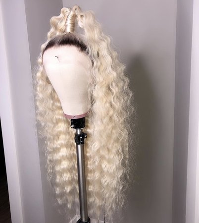black and blonde curly lace wig