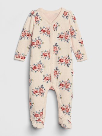 Baby Floral Footed One-Piece | Gap