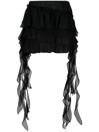Blumarine ruffle-detail short skirt black 25503 - Farfetch