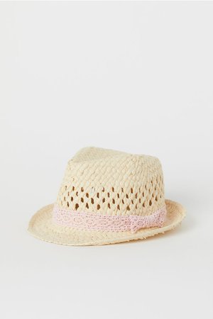 Straw Hat - Natural/light pink - Kids | H&M US