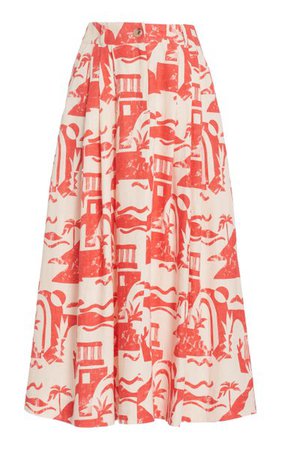 Tulay Printed Woven-Hemp Maxi Skirt By Mara Hoffman | Moda Operandi