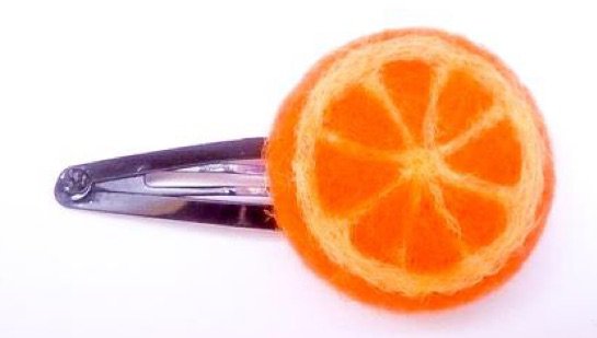 orange fruit hair clip